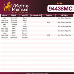Metrix Premium Rear Disc Brake Pad Set 94438MC OEM fit spare parts