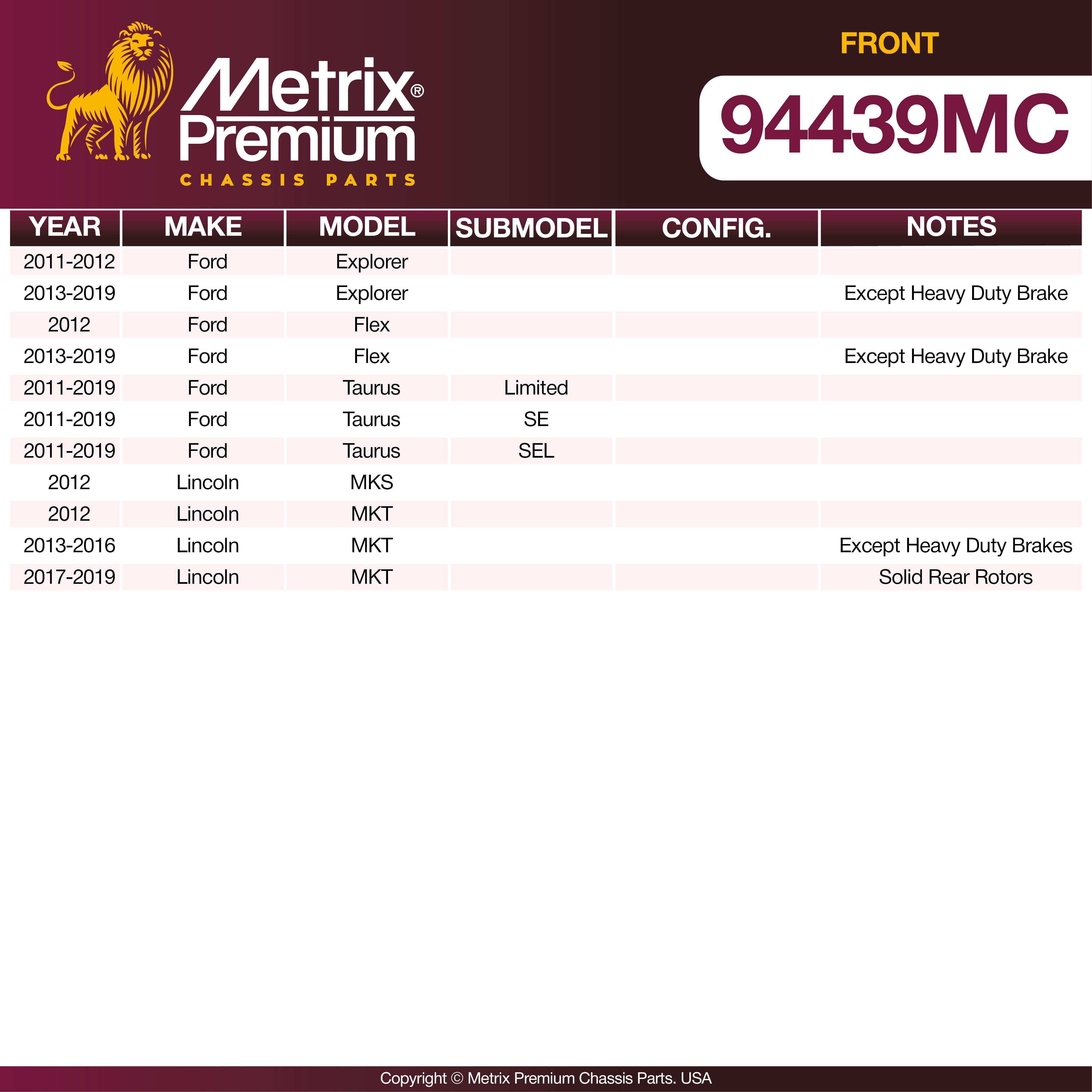 Metrix Premium Front Disc Brake Pad Set 94439MC OEM fit spare parts