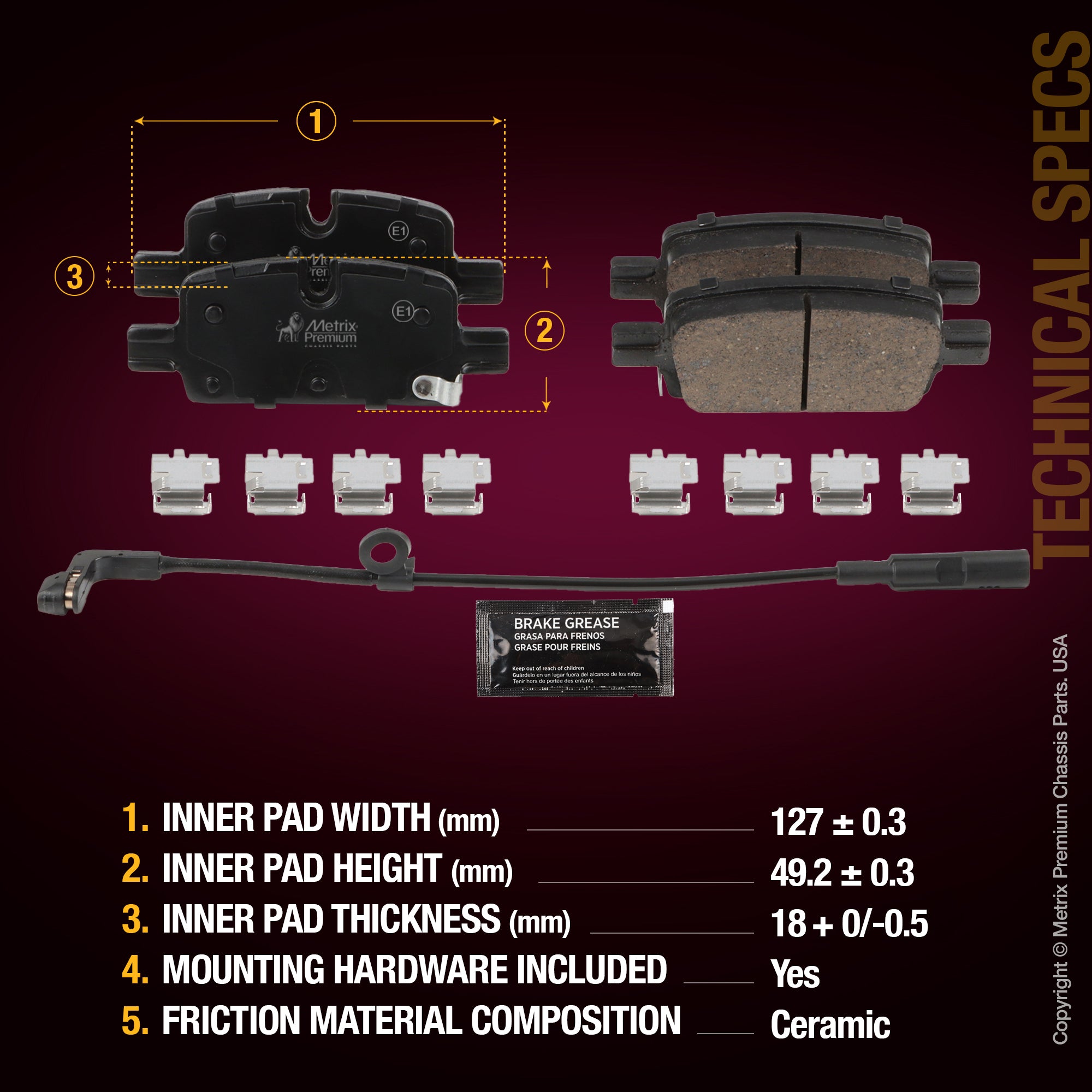 Metrix Premium Rear Disc Brake Pad Set 94440MC aftermarket car parts