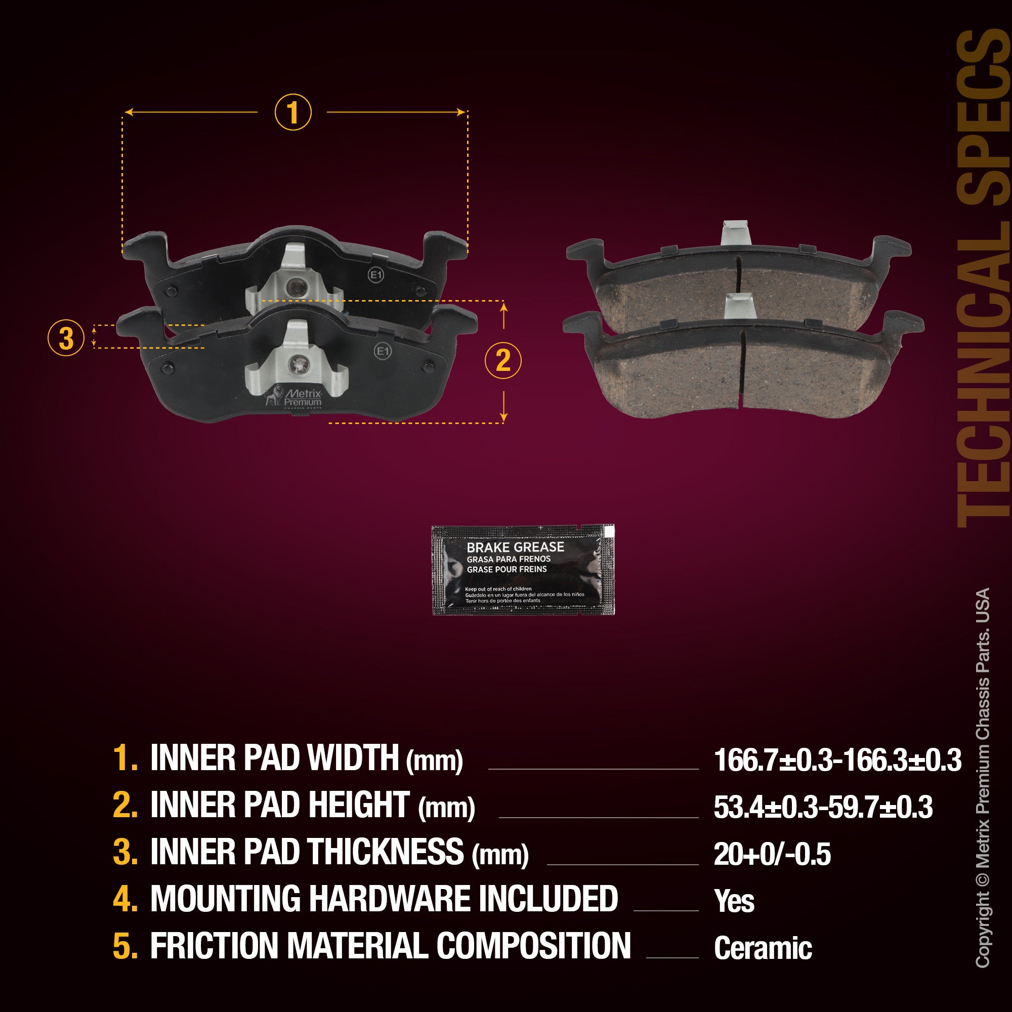 Metrix Premium Rear Disc Brake Pad Set 94468MC aftermarket car parts