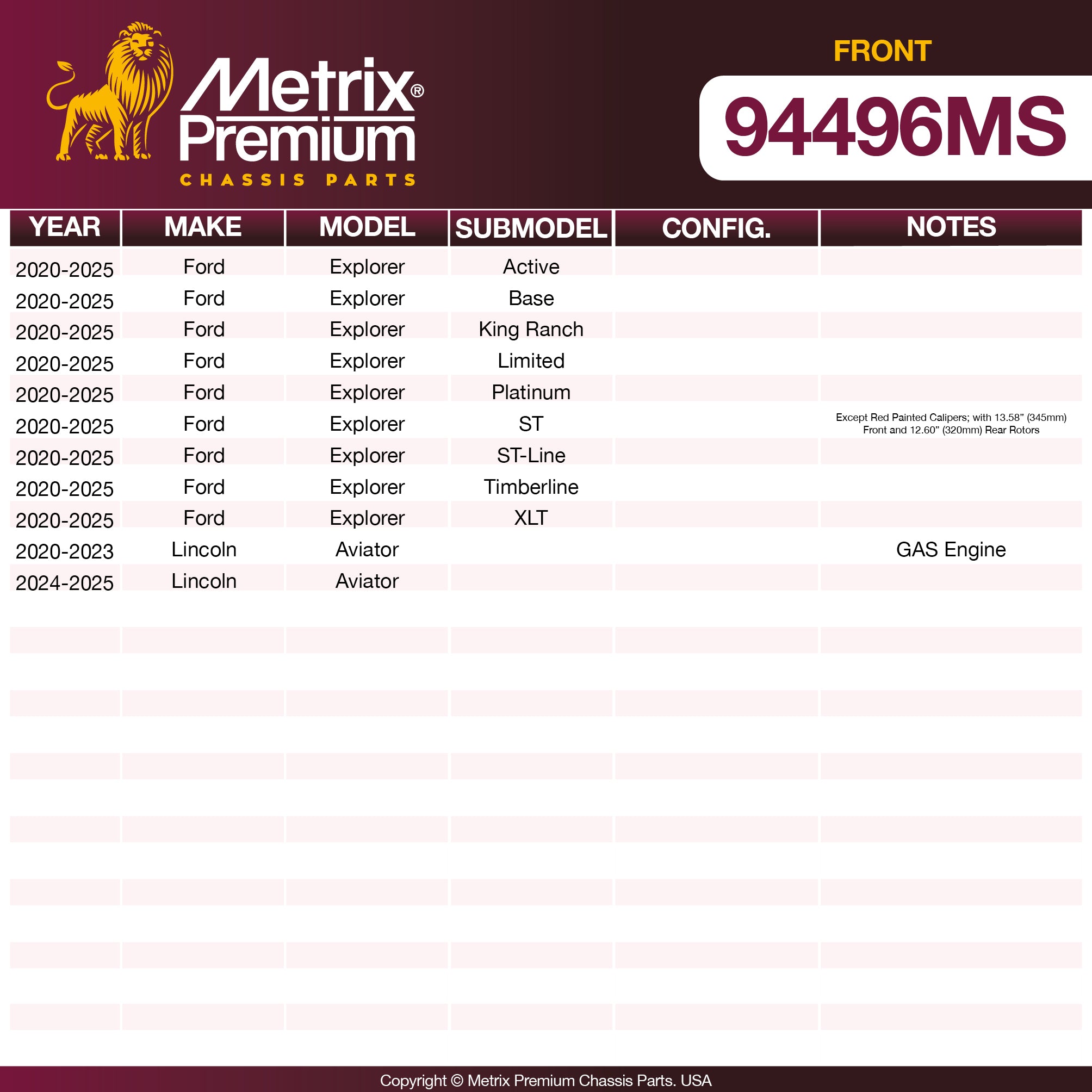 Metrix Premium Chassis Parts  suspension steering brake parts