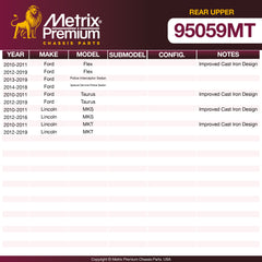 Metrix Premium Rear Upper Lateral Arm and Ball Joint Assembly Kit 95059MT OEM fit spare parts