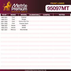 Metrix Premium Chassis Parts Front Lower Ball Joint Kit 95097MT OEM fit auto parts