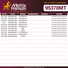 Metrix Premium Front Left & Right Lower Rearward Axle Support Bushing Kit 95378MT OEM fit spare parts