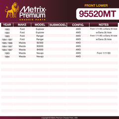 Metrix Premium Front Lower Ball Joint Kit 95520MT OEM fit spare parts
