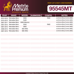 Metrix Premium Front Left & Right Lower Rearward Control Arm And Ball Joint Assembly Kit 95545MT OEM fit spare parts