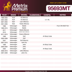Metrix Premium Chassis Parts 2 PC Front Left & Right Outer Tie Rod End Kit 95693MT aftermarket car parts