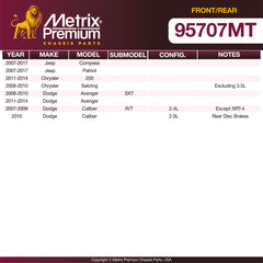 Metrix Premium Front & Rear Brake Kit 95707MT OEM fit spare parts
