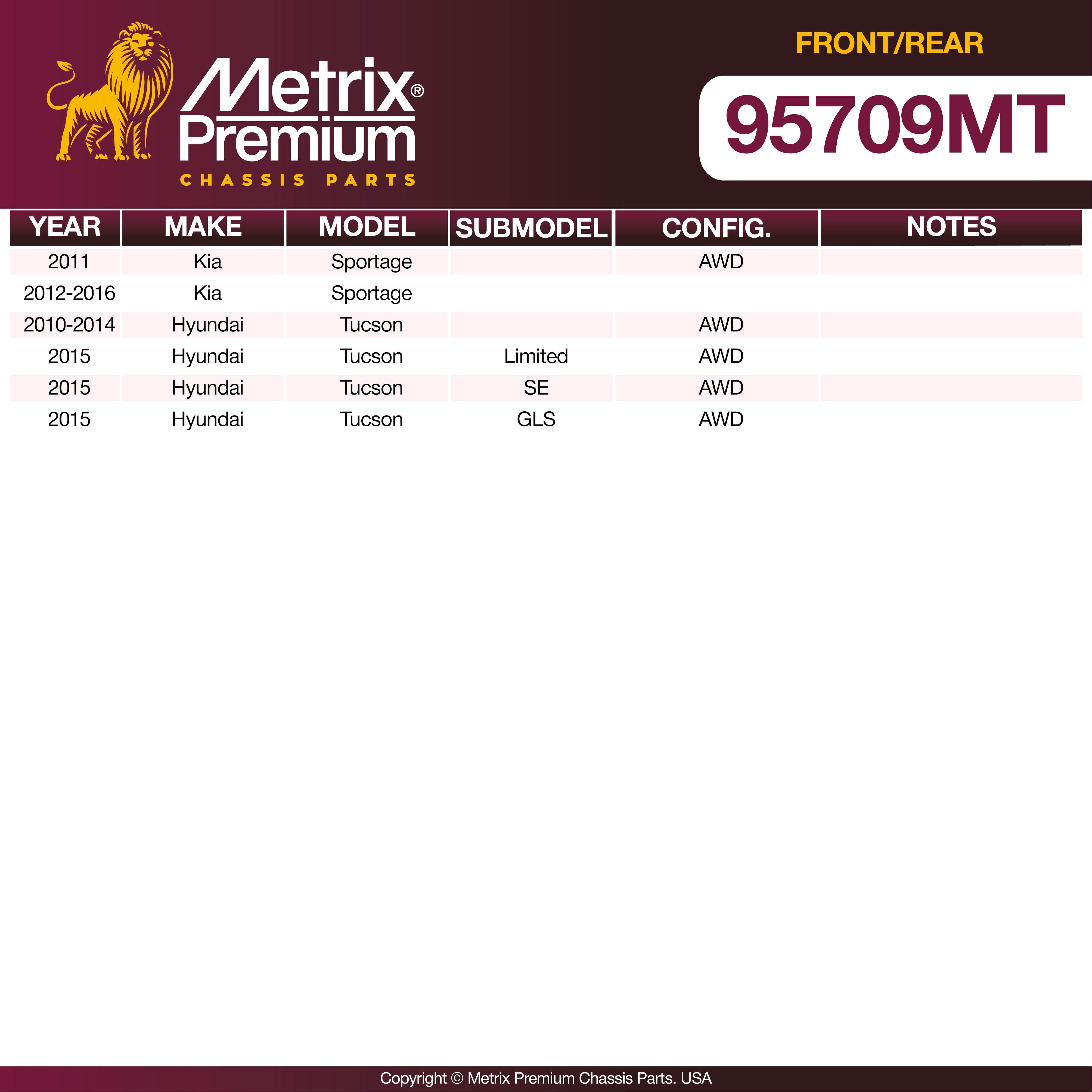 Metrix Premium Front & Rear Brake Kit 95709MT OEM fit spare parts