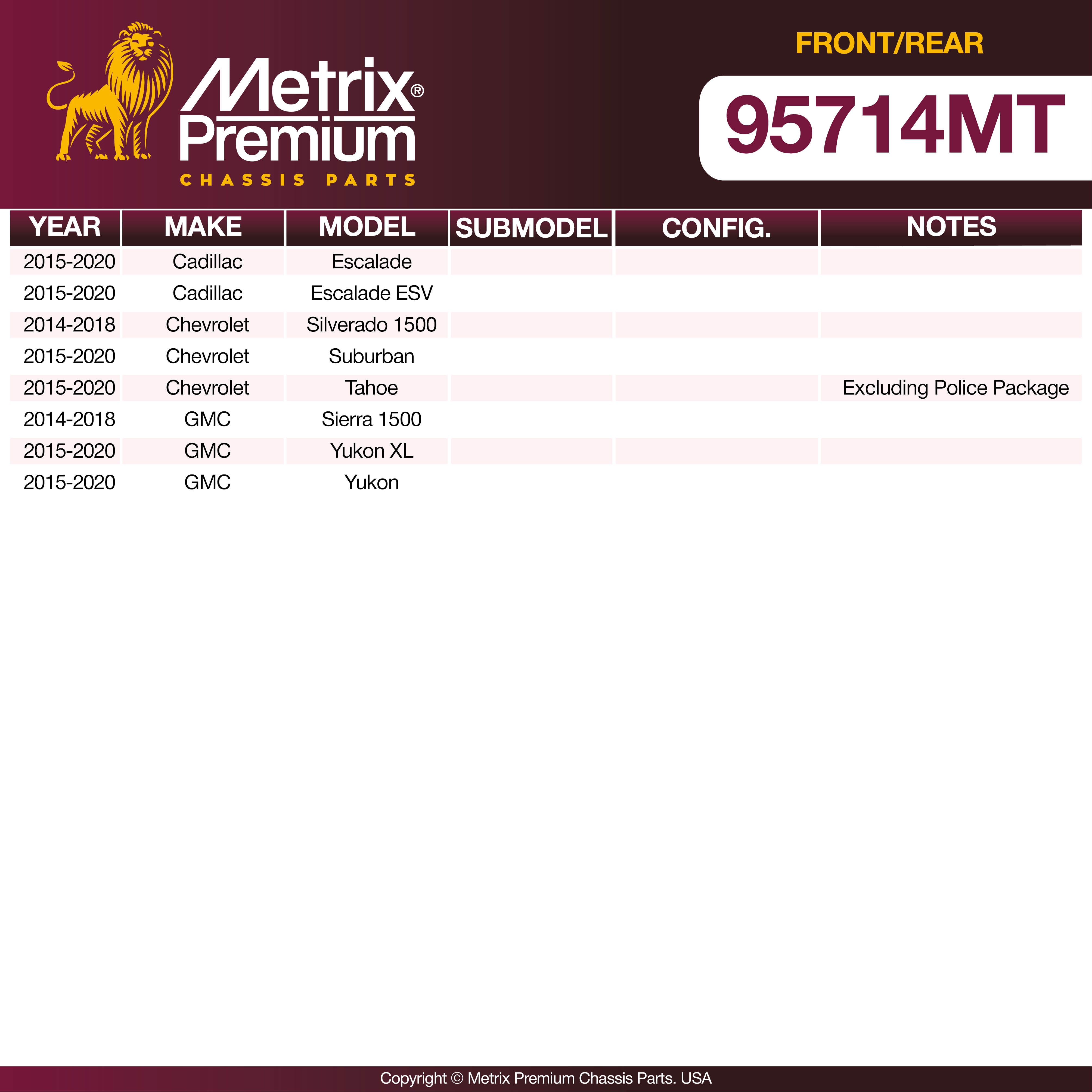 Metrix Premium Front & Rear Brake Kit 95714MT OEM fit spare parts