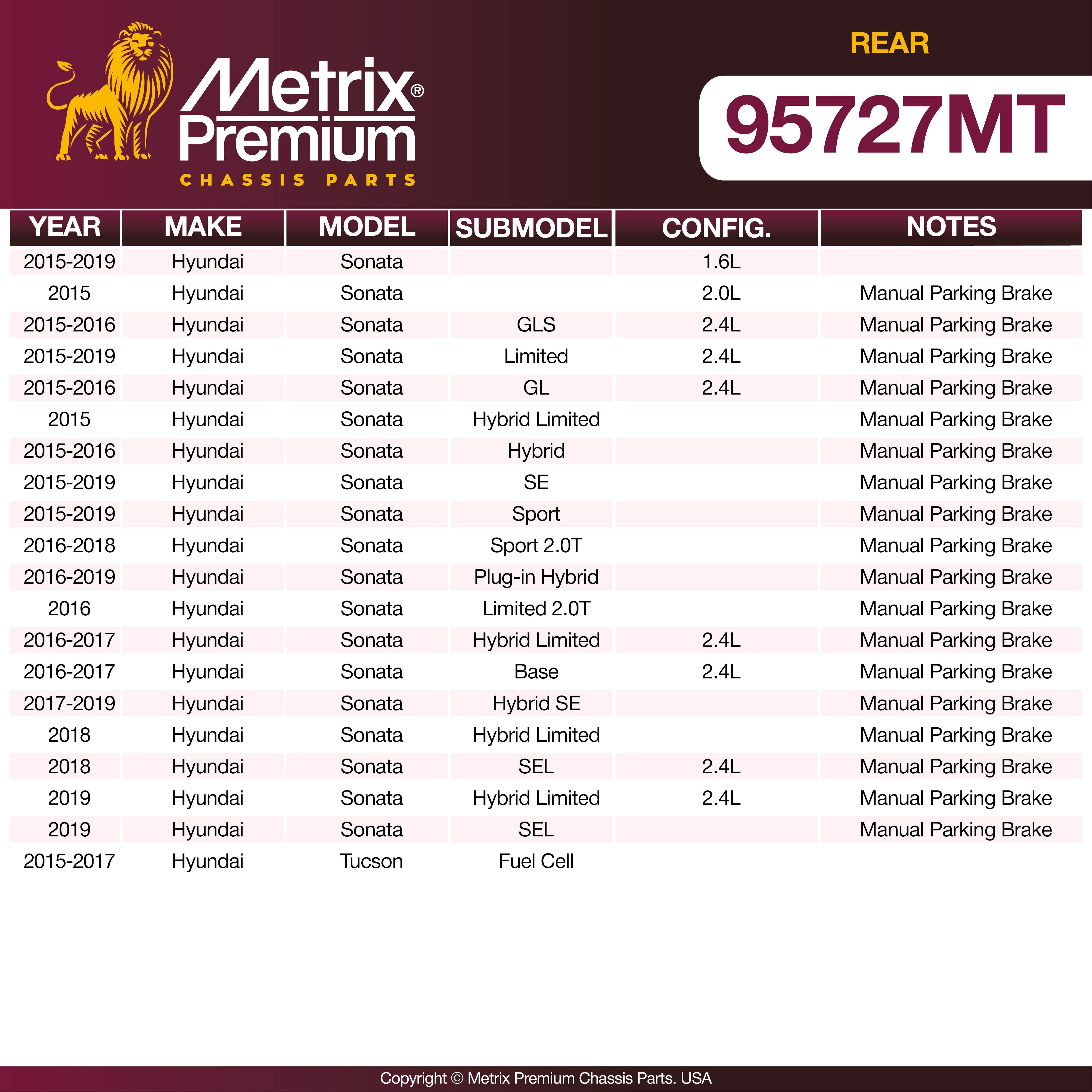 Metrix Premium Rear Brake Kit 95727MT OEM fit spare parts