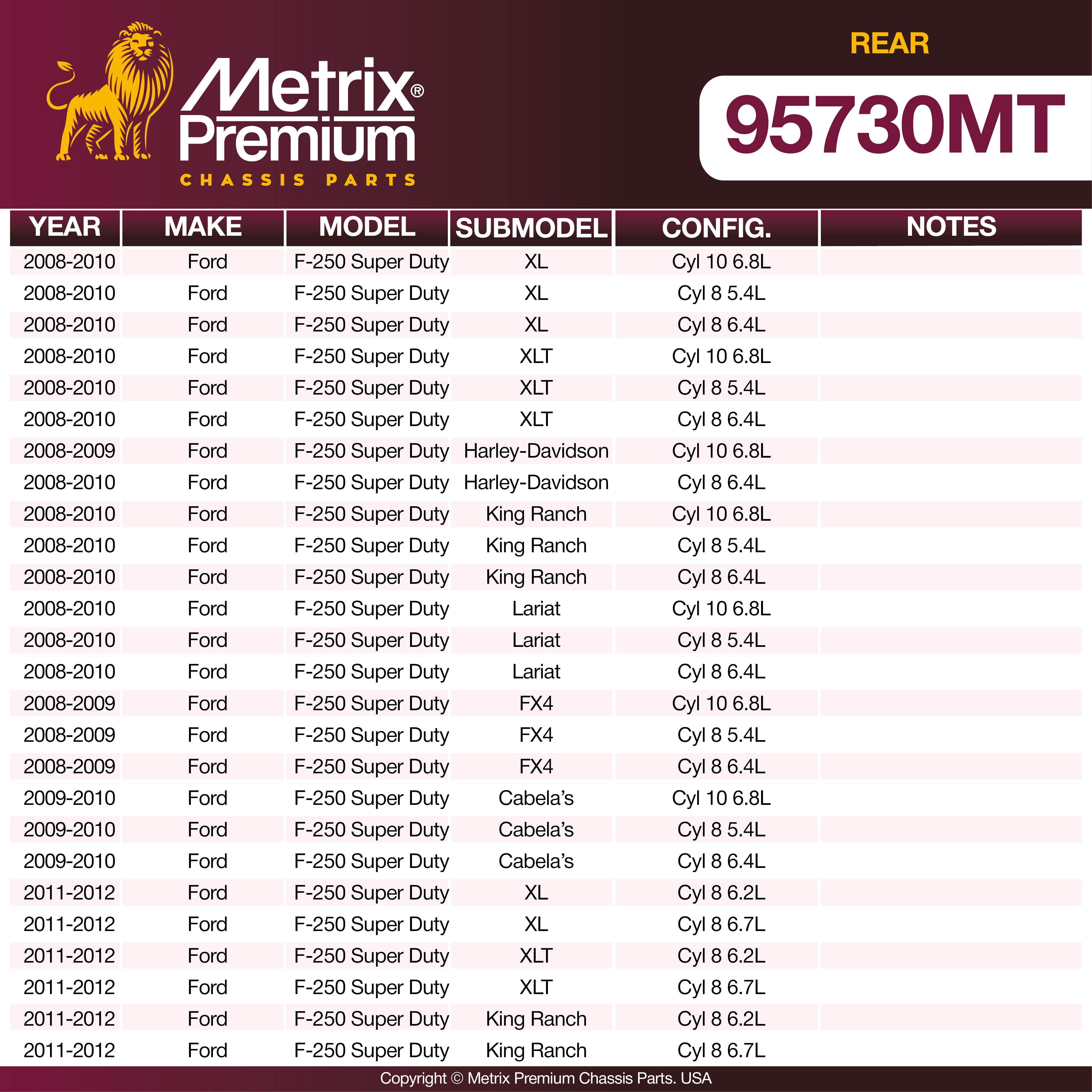Metrix Premium Rear Brake Kit 95730MT OEM fit spare parts