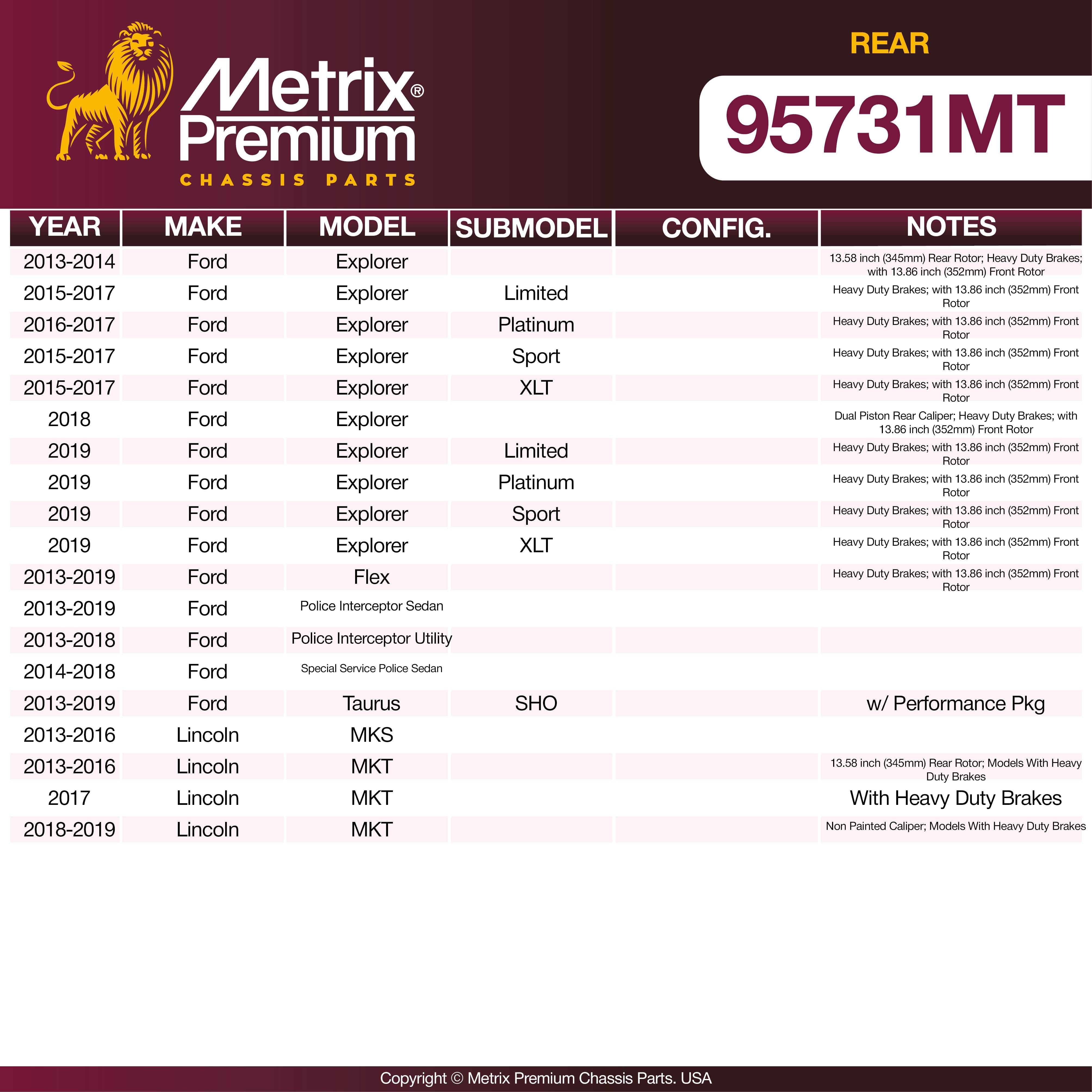 Metrix Premium Rear Brake Kit 95731MT OEM fit spare parts
