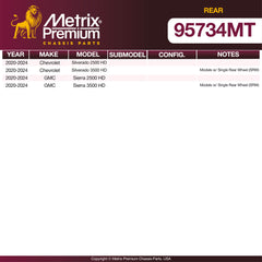 Metrix Premium Rear Brake Kit 95734MT OEM fit spare parts