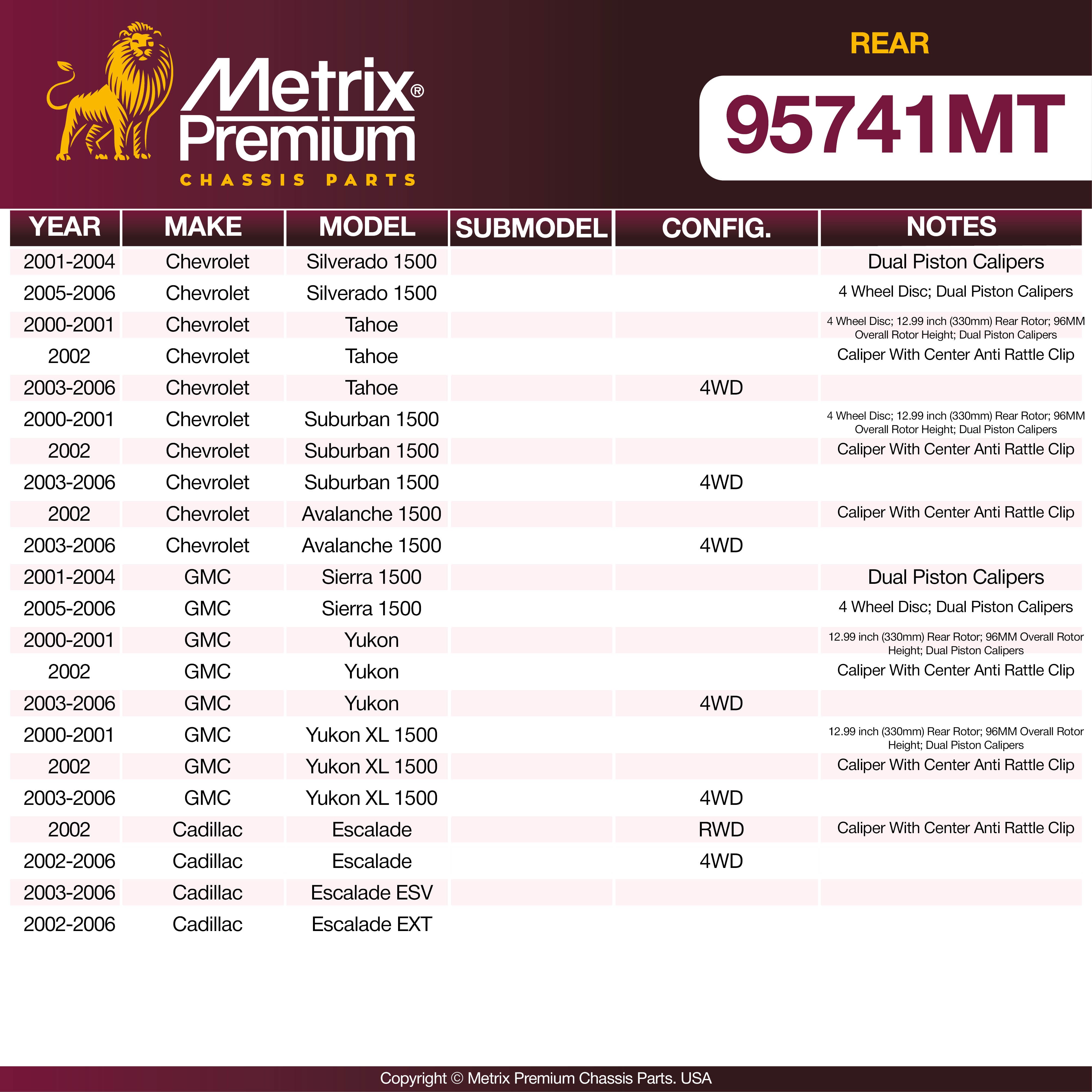 Metrix Premium Rear Brake Kit 95741MT OEM fit spare parts