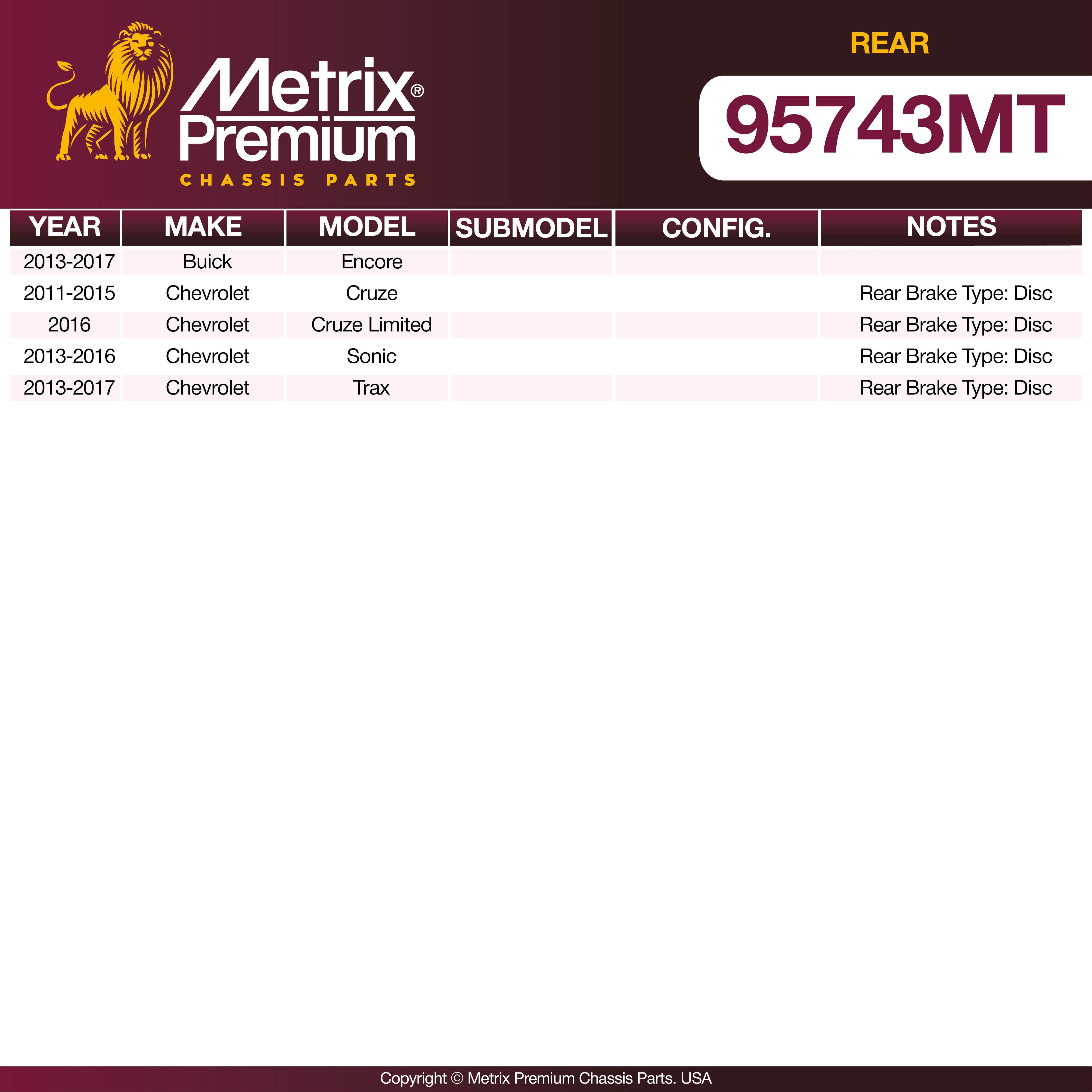 Metrix Premium Rear Brake Kit 95743MT OEM fit spare parts