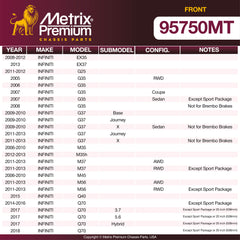 Metrix Premium Front Brake Kit 95750MT OEM fit spare parts
