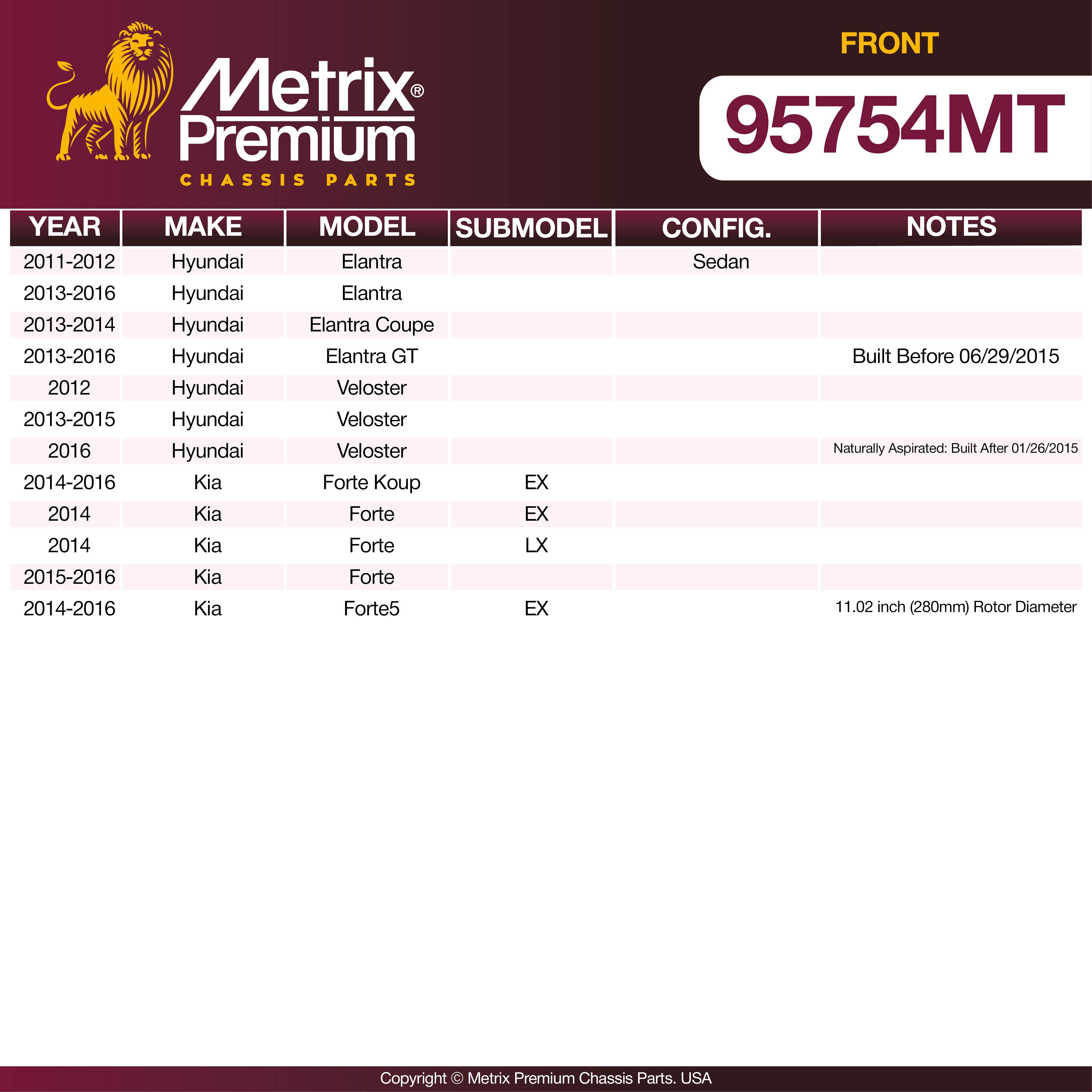 Metrix Premium Front Brake Kit 95754MT OEM fit spare parts