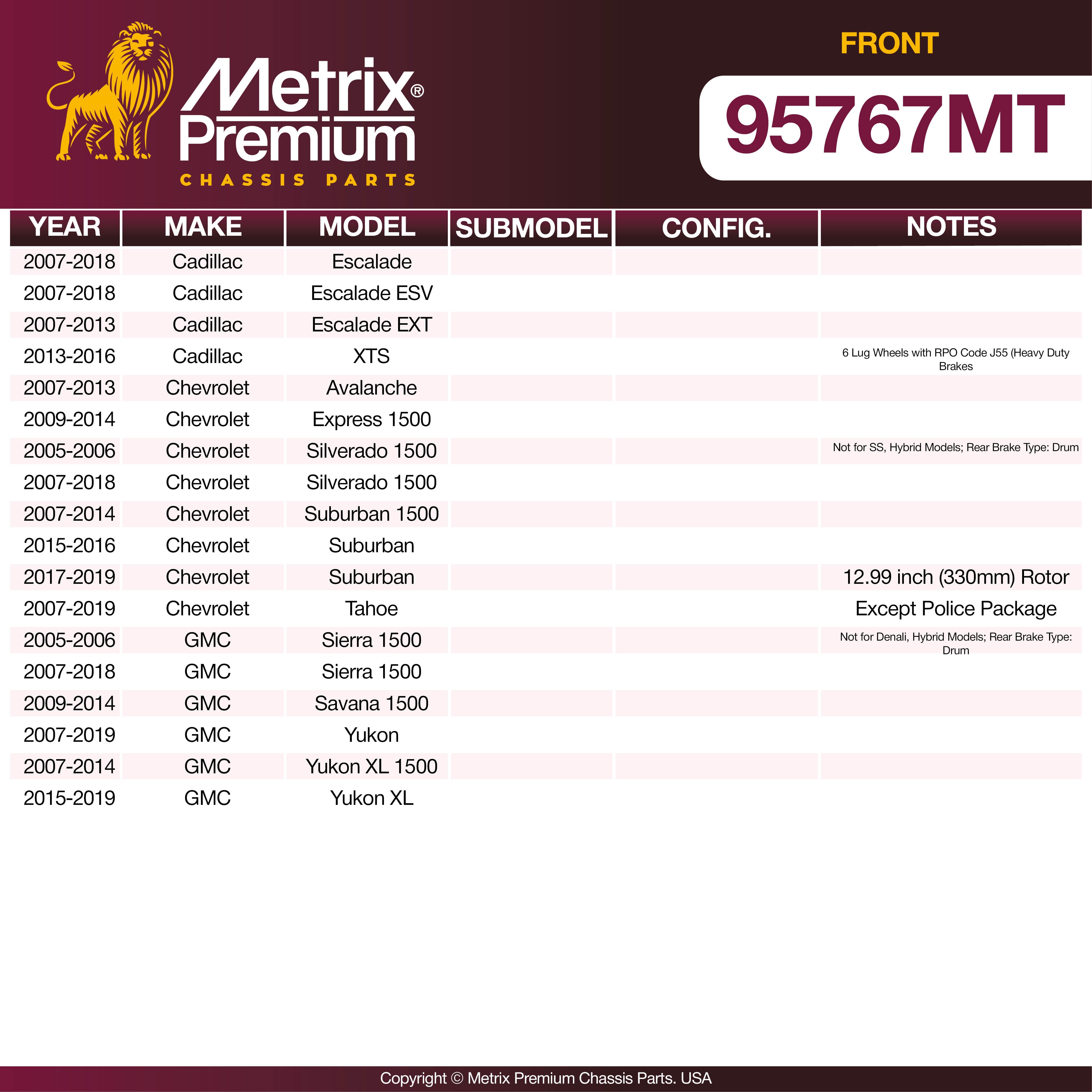 Metrix Premium Front Brake Kit 95767MT OEM fit spare parts