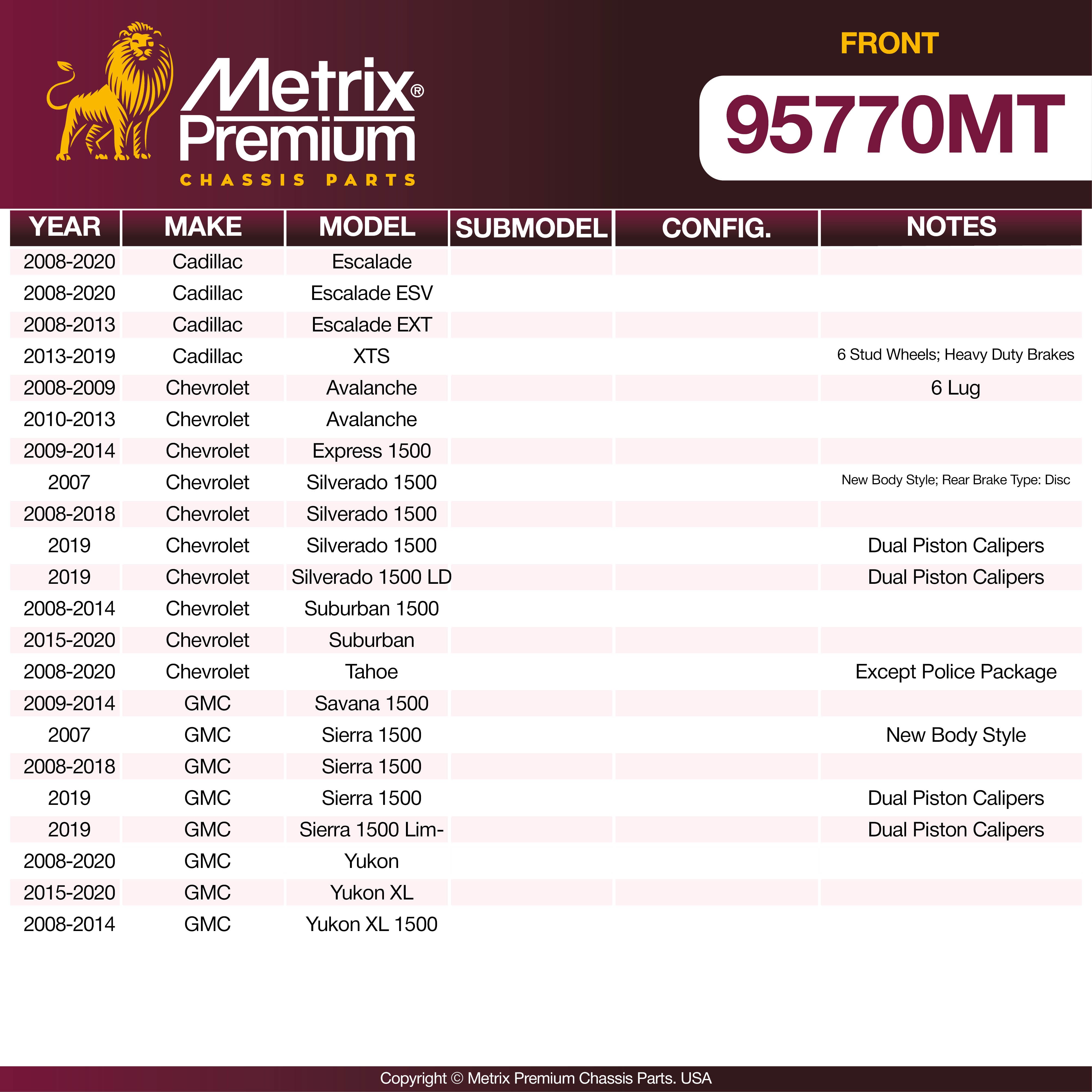 Metrix Premium Front Brake Kit 95770MT OEM fit spare parts