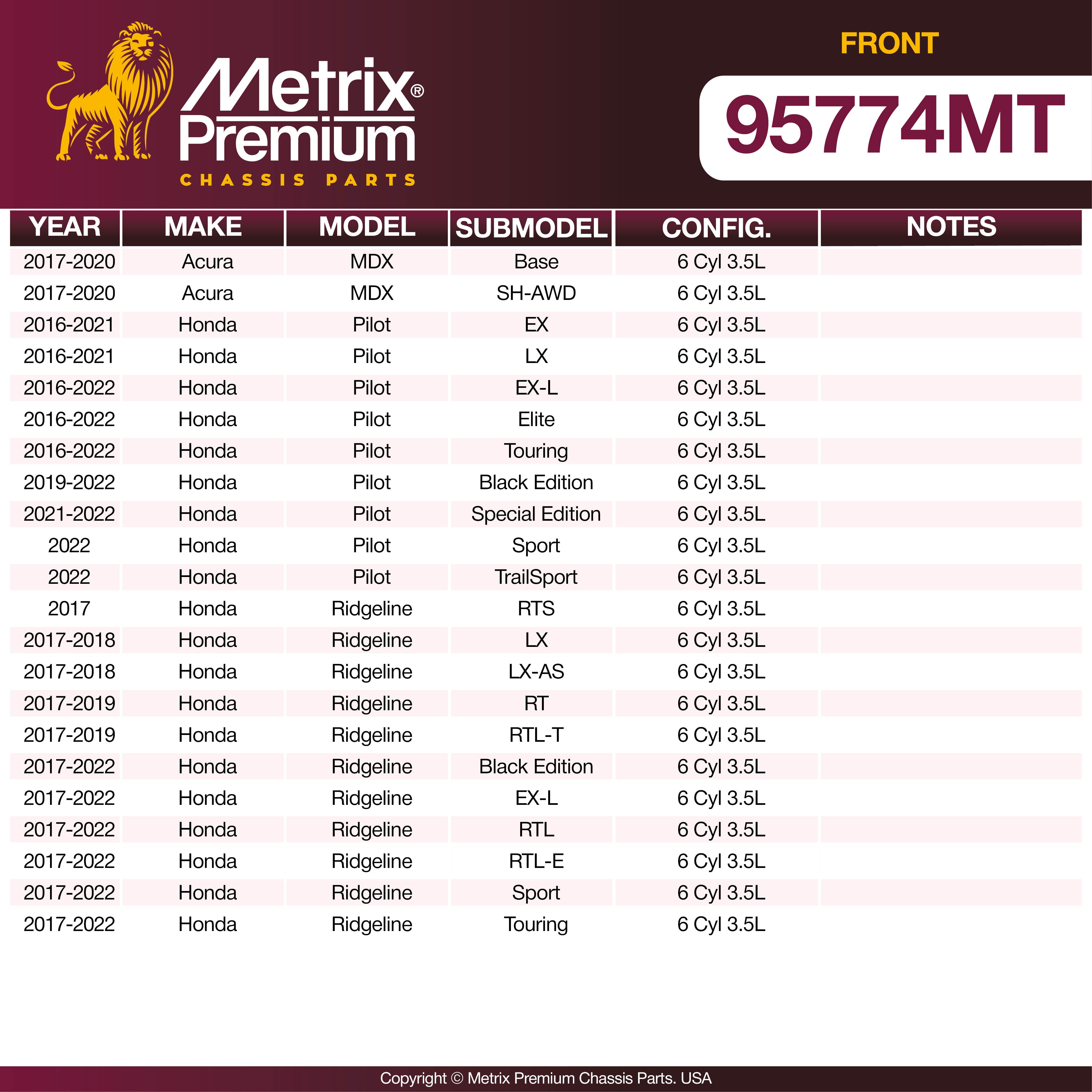 Metrix Premium Front Brake Kit 95774MT OEM fit spare parts