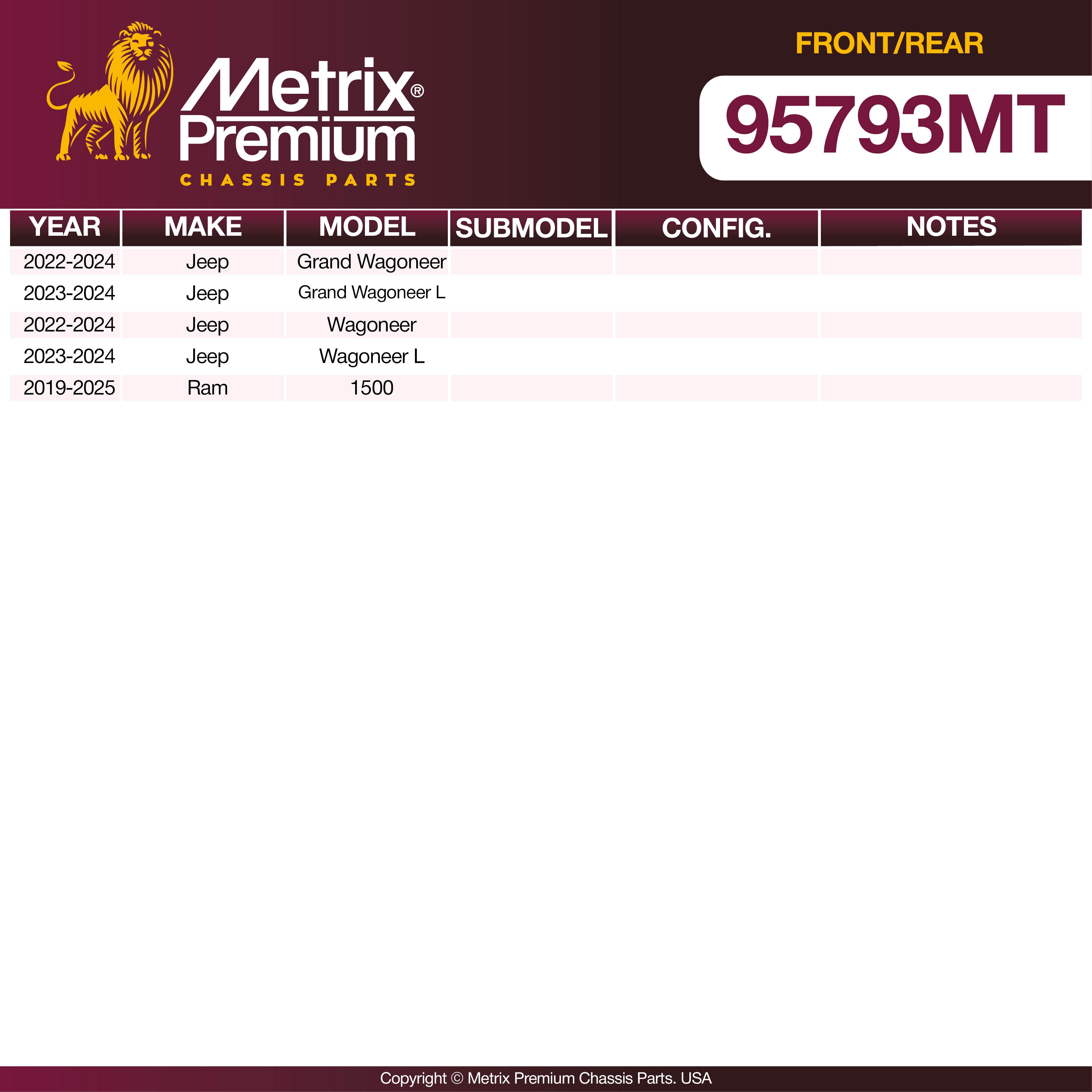 Metrix Premium Front & Rear Brake Pad Kit 95793MT OEM fit spare parts