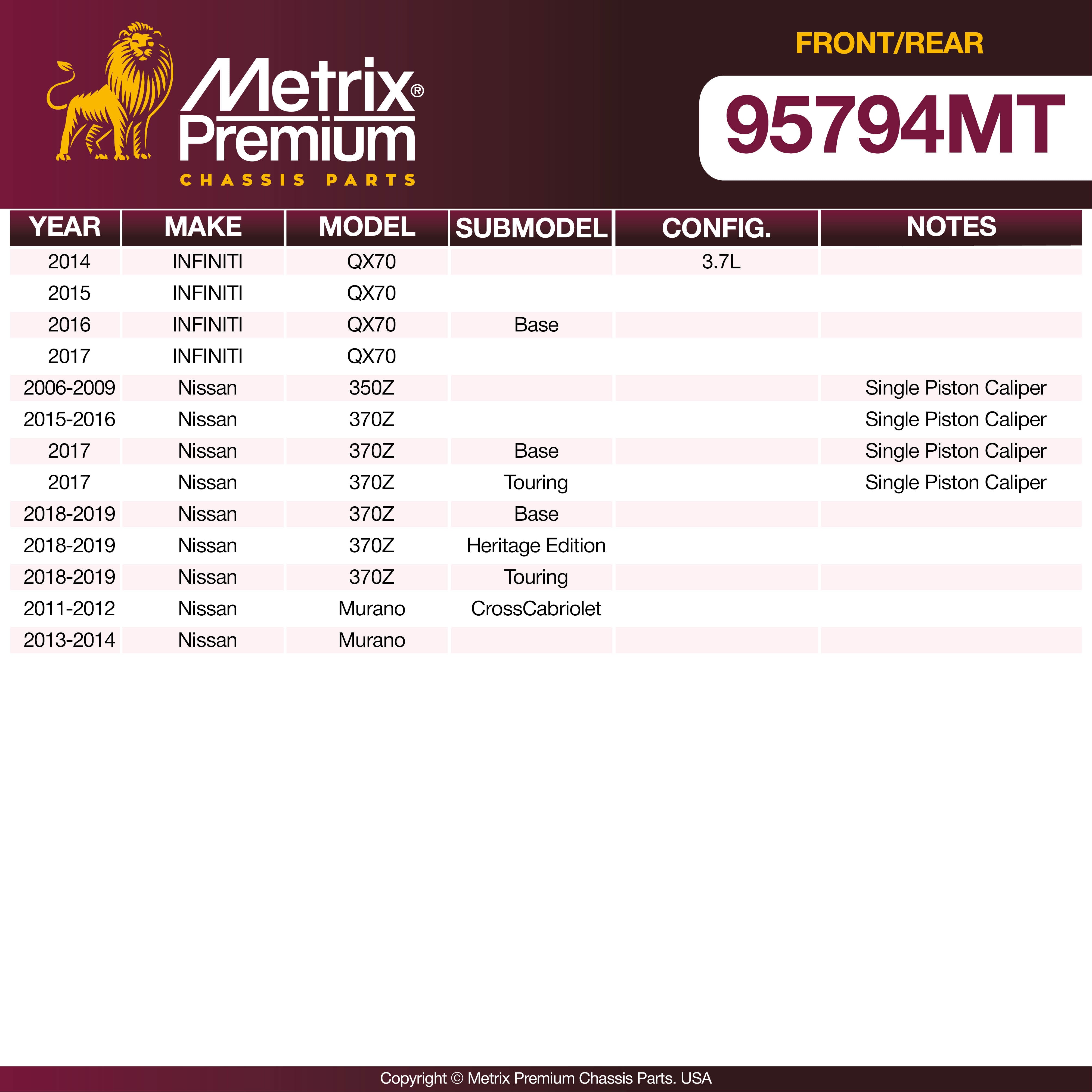 Metrix Premium Front & Rear Brake Pad Kit 95794MT aftermarket car parts