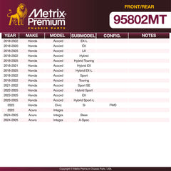 Metrix Premium Front & Rear Brake Pad Kit 95802MT OEM fit spare parts
