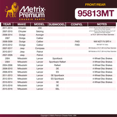 Metrix Premium Front & Rear Brake Pad Kit 95813MT OEM fit spare parts