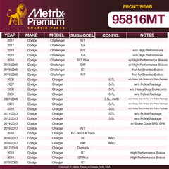 Metrix Premium Front & Rear Brake Pad Kit 95816MT aftermarket car parts