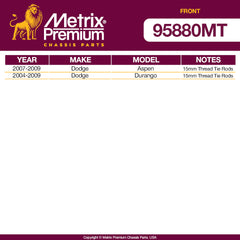 Metrix Premium Front End 10 PC Suspension Kit 95880MT for Dodge aftermarket auto parts