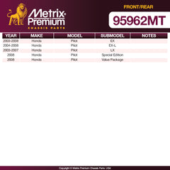Metrix Premium 6 PC Front & Rear Brake Rotor & Semi-Metallic Disc Brake Pad Kit 95962MT Quieter Braking