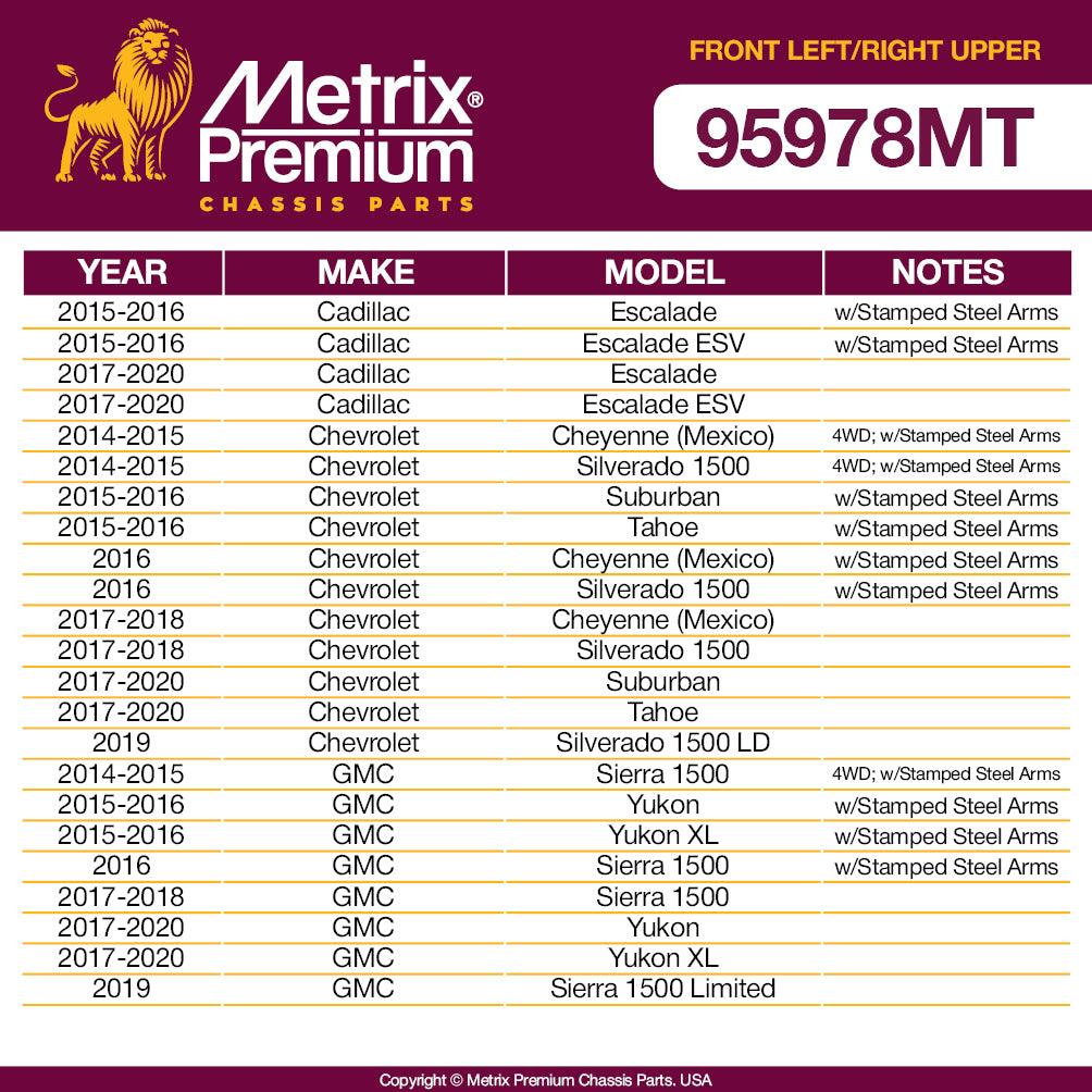 Metrix Premium LEFT/RIGHT  Control Arm and Ball Joint Kit 95978MT OEM fit