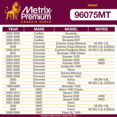 Metrix Premium 4 PC  Control Arm and Stabilizer Bar Link Kit 96075MT OEM fit