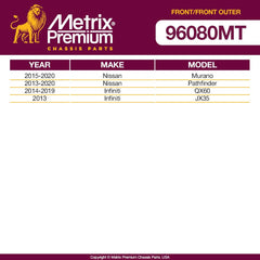 Metrix Premium 4 PC Tie Rod End and Stabilizer Bar Link  96080MT OEM fit
