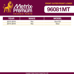 Metrix Premium 4 PC Tie Rod End and Ball Joint  96081MT OEM fit