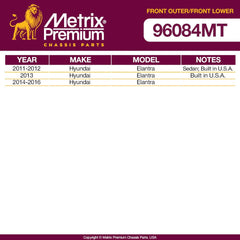 Metrix Premium 4 PC Control Arm and Tie Rod End  96084MT OEM fit