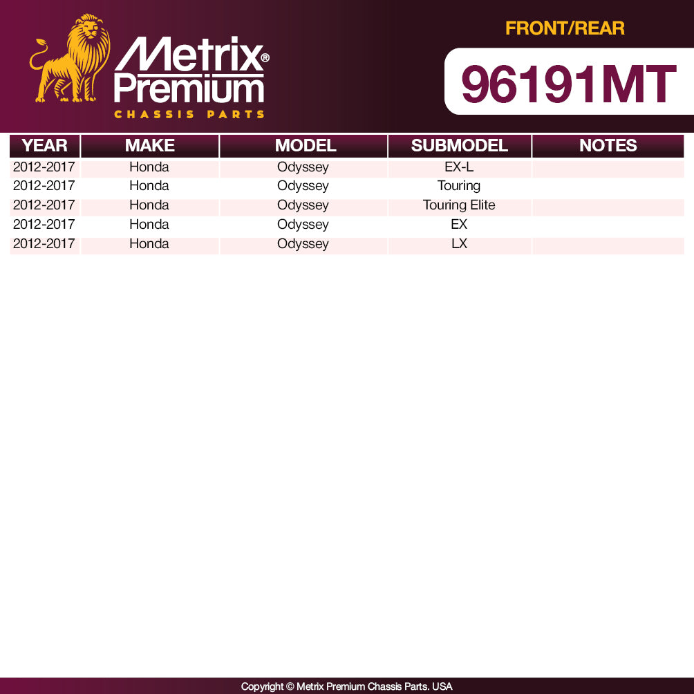 Metrix Premium Chassis Parts Front & Rear Brake Kit 96191MT OE perfect fit auto parts