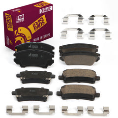 Metrix Premium Chassis Parts - Front & Rear Ceramic Disc Brake Pad Set Fits 2016 Buick LaCrosse, 2011 Saab 9-5, Made in Europe