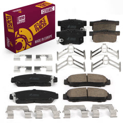 Metrix Premium Chassis Parts - Front & Rear Ceramic Disc Brake Pad Set Fits 2006-2011 Acura CSX, 2003-2007 Honda Accord, 2007-2010 Honda Civic, Made in Europe