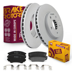 Metrix Premium Chassis Parts - Front Semi-Metallic Disc Brake Pad Set & Vented Brake Rotor Kit Fits 2016 Buick LaCrosse, Made in Europe