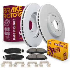 Metrix Premium Chassis Parts - Front Semi-Metallic Disc Brake Pad Set & Vented Brake Rotor Kit Fits 2003-2007 Honda Accord, Made in Europe