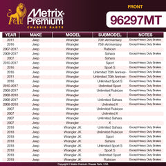 Metrix Premium 3 PC Front Ceramic Disc Brake Pad Set & Vented Brake Rotor Kit 96297MT Fitment2