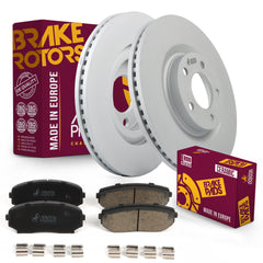 Metrix Premium Chassis Parts - Front Ceramic Disc Brake Pad Set & Vented Brake Rotor (12.60 inch) Kit Fits 2010-2011 Ford Edge, 2010 Lincoln MKX, Made in Europe