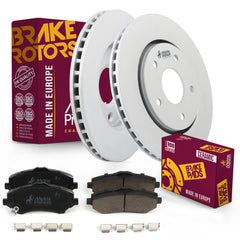 3 PC Front Ceramic Disc Brake Pad Set & Vented Brake Rotor Kit 96304MT