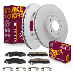 3 PC Front Ceramic Disc Brake Pad Set & Vented Brake Rotor Kit 96307MT