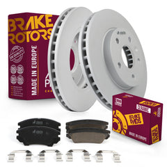Metrix Premium Chassis Parts - Front Ceramic Disc Brake Pad Set & Vented Brake Rotor Kit Fits 2016 Buick LaCrosse, Made in Europe