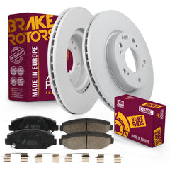 Metrix Premium 3 PC Front Ceramic Disc Brake Pad Set & Vented Brake Rotor Kit 96309MT Low Dust