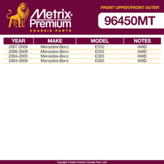Metrix Premium 4 PC Front Upper Control Arm and Outer Tie Rod End Kit 96450MT OEM fit spare parts