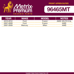 Metrix Premium 4 PC Front Upper Control Arm and Outer Tie Rod End Kit 96465MT OEM fit spare parts